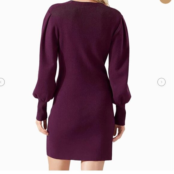 Tommy Bahama Pickford Balloon Sleeve Rum Berry Dk Red‎ Sweater Dress Women's XL - Picture 3 of 6